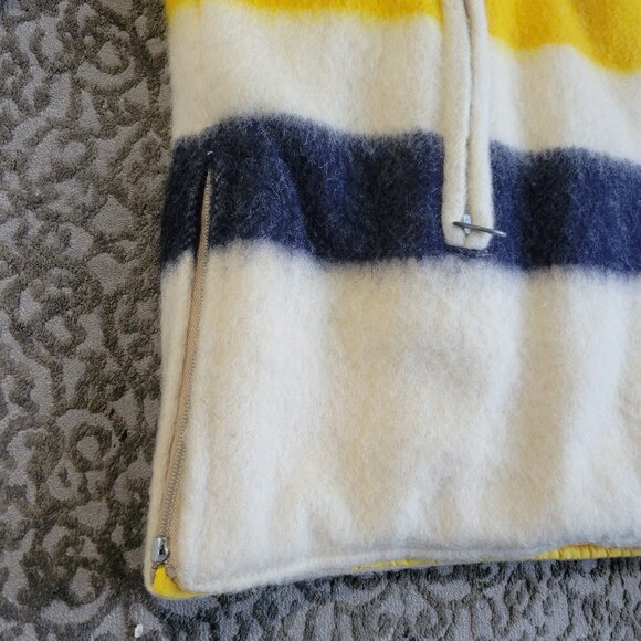 Vintage Hudson's Bay Company Blanket Pea Coat Striped Wool Reversible Jacket - Picture 9 of 9